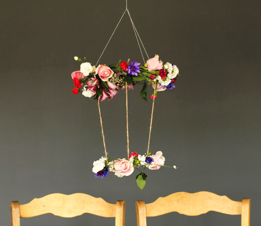 Easy Hanging Flower Chandelier