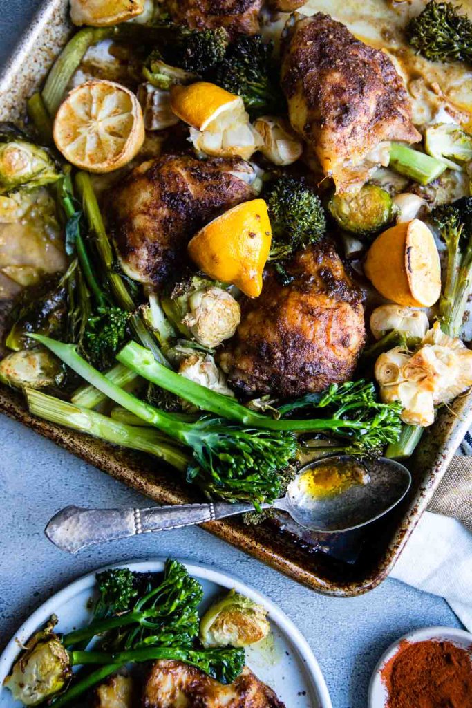 Sheet Pan Chicken Thighs And Veggies