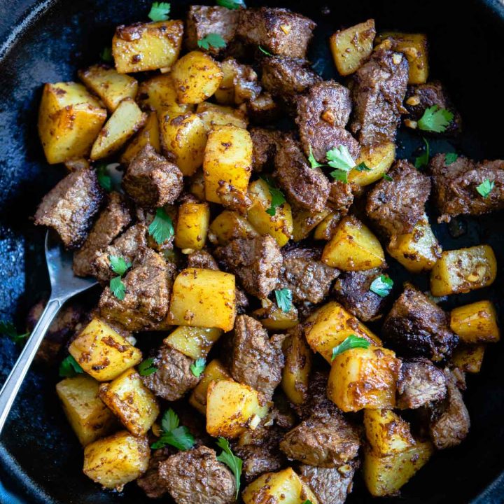 Beef Sirloin Tip Steak With Garlic Butter Potatoes - Howe We Live