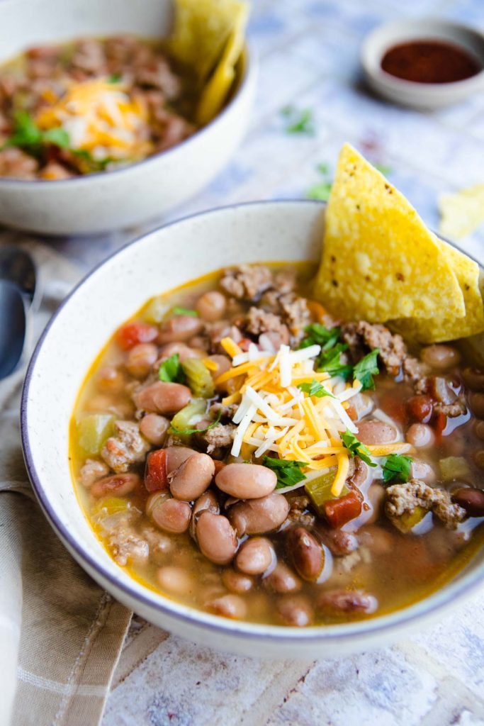 Instant Pot Bean Soup with Ground Turkey - Howe We Live