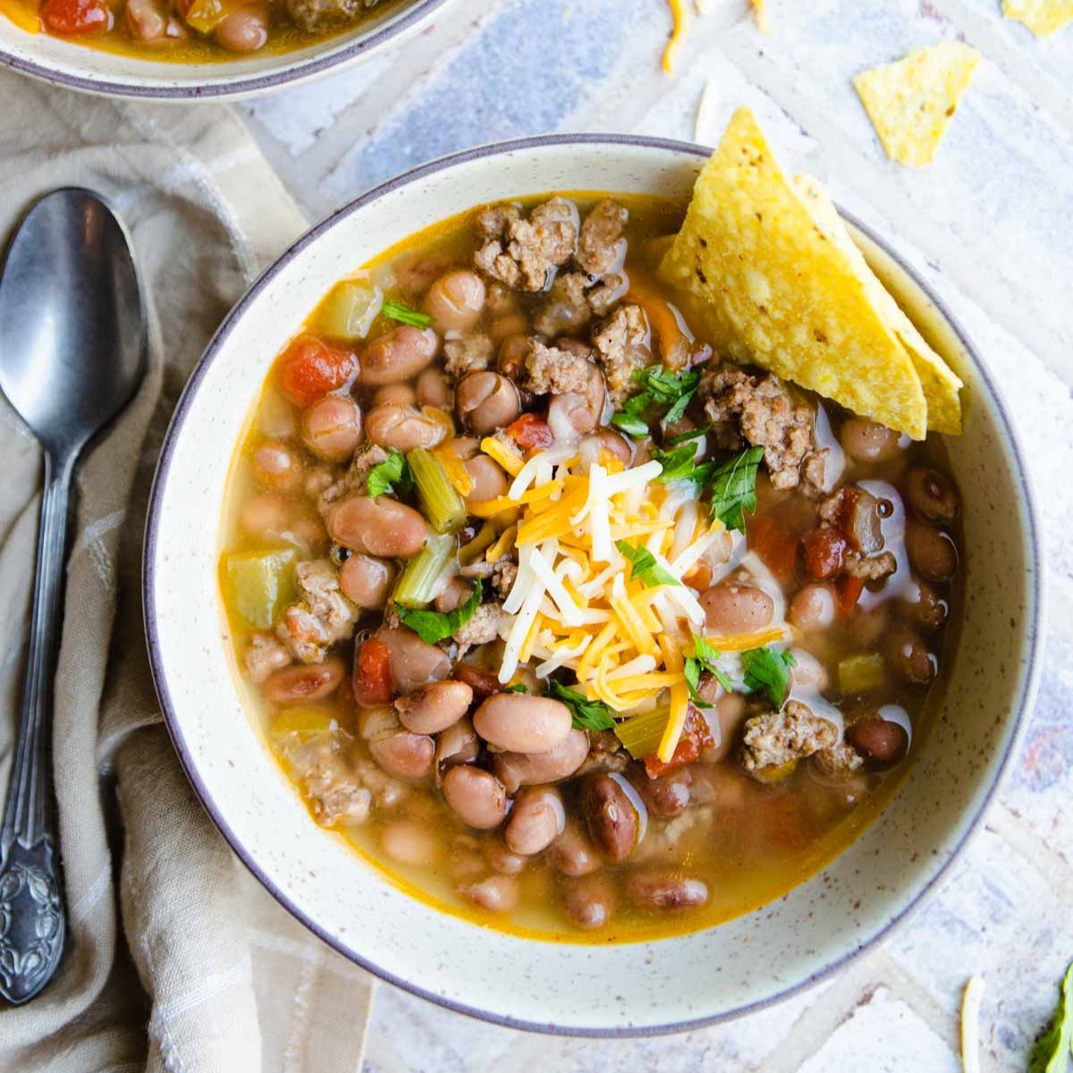 Instant Pot Bean Soup with Ground Turkey - Howe We Live