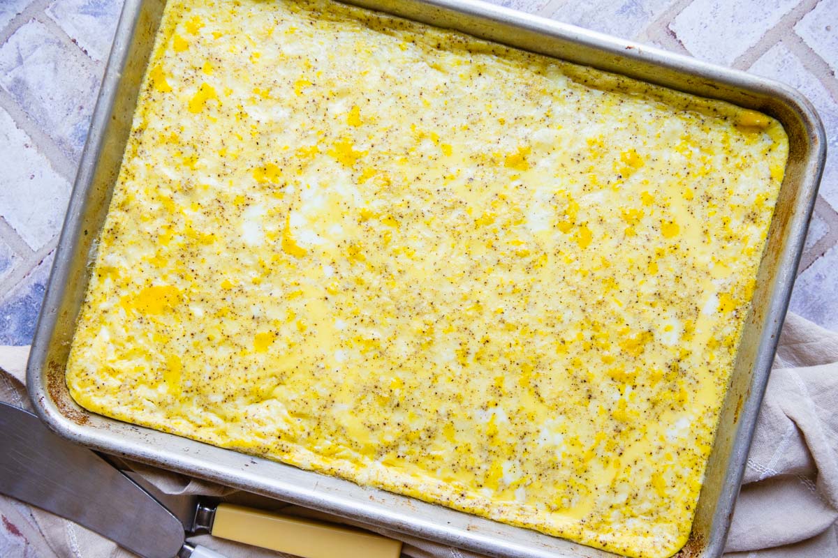 baked sheet pan eggs for easy breakfast sandwiches 