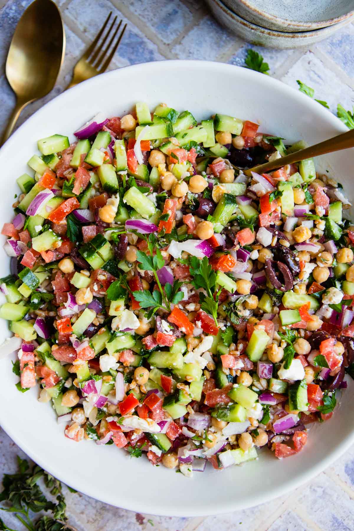 mixed chopped Mediterranean salad